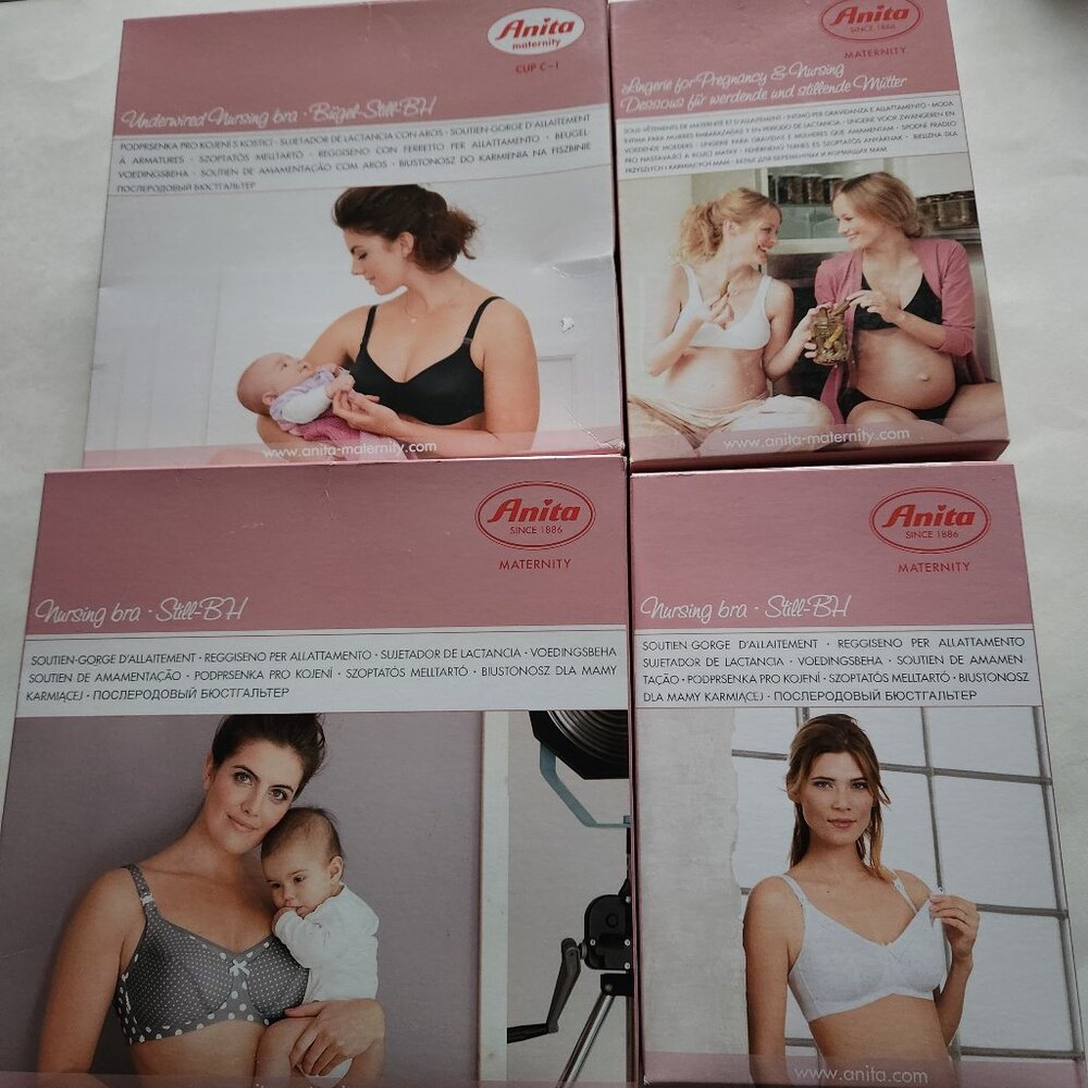 NWT  Bundle of 4 Anita Nursing Bras – Size 34E – Styles 5051, 5055, 5034, 5068